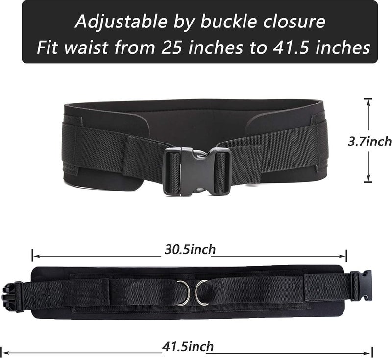 LOOEEL Adjustable Waist Belt Soft Neoprene Padded Belt with 2 Movable Rings for Cable Machines Fitness Exercise Speed Agility Resistance Training - Image 2